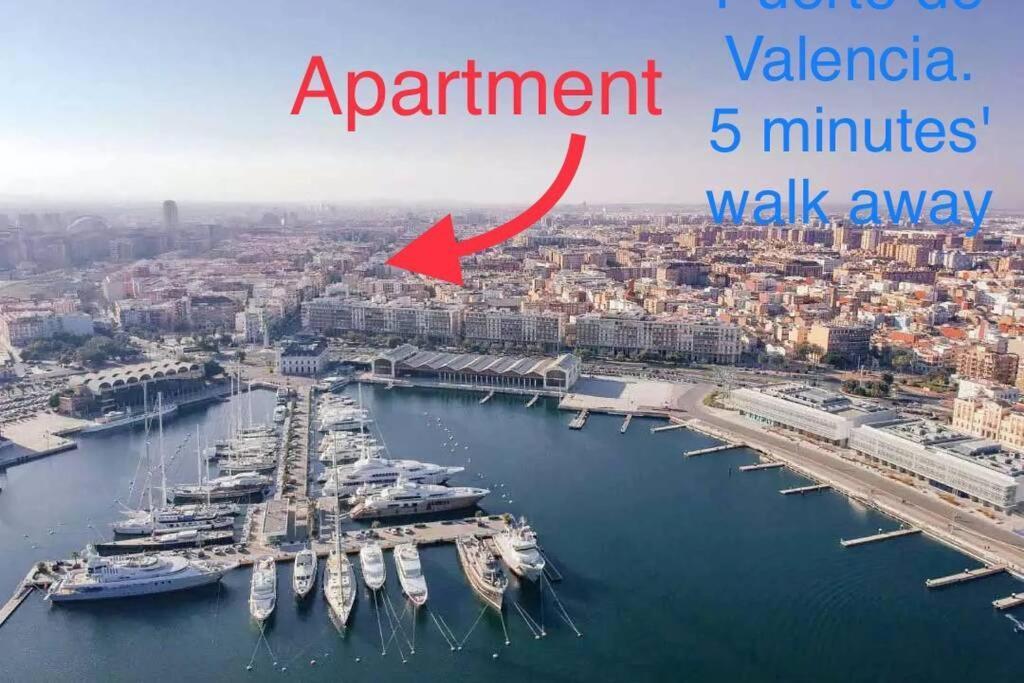 Valencia / Playa Cabanyal, Puerto, Cuidad Artes Lägenhet Exteriör bild
